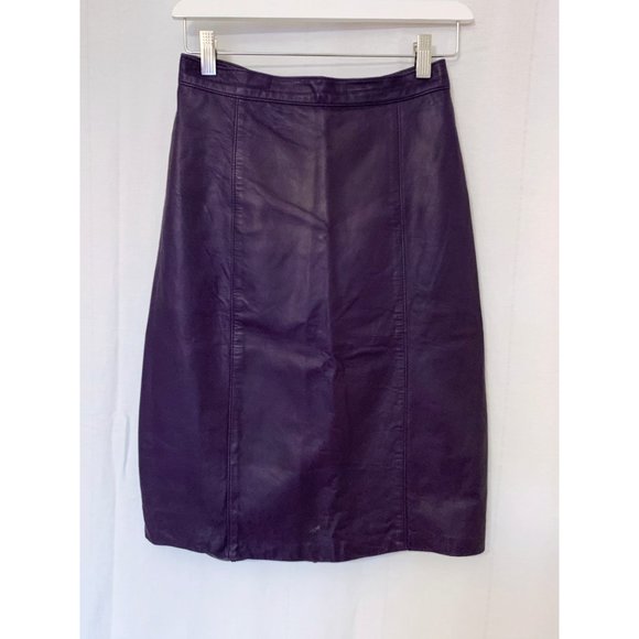 Vintage Leather High Waist Pencil Skirt - Picture 4 of 6